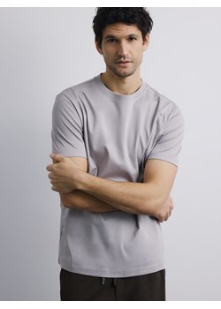 Reserved - T-shirt regular z bawełny merceryzowanej - szary ze sklepu Reserved w kategorii T-shirty męskie - zdjęcie 188567015