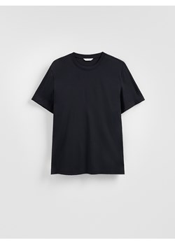 Reserved - T-shirt regular z bawełny merceryzowanej - czarny ze sklepu Reserved w kategorii T-shirty męskie - zdjęcie 188567025