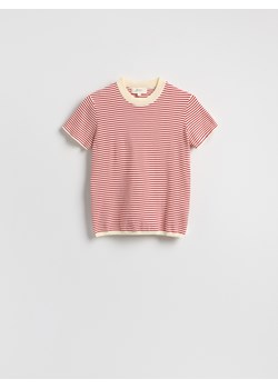 Reserved - Bawełniany t-shirt w paski - czerwony ze sklepu Reserved w kategorii Bluzki damskie - zdjęcie 188567037