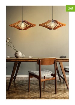 Opviq Lampy wiszące (2 szt.) w kolorze jasnobrązowym - Ø 47 cm ze sklepu Limango Polska w kategorii Oświetlenie - zdjęcie 188568267