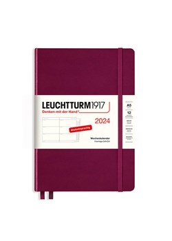 LEUCHTTURM1917 Kalendarz tygodniowy w kolorze bordowym - 14,5 x 21 cm ze sklepu Limango Polska w kategorii Akcesoria biurowe - zdjęcie 188568786
