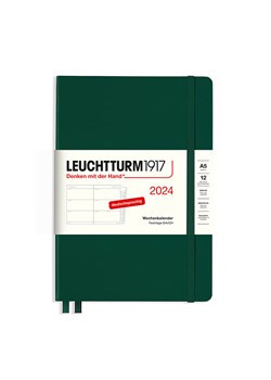 LEUCHTTURM1917 Kalendarz tygodniowy w kolorze ciemnozielonym - 14,5 x 21 cm ze sklepu Limango Polska w kategorii Akcesoria biurowe - zdjęcie 188568788