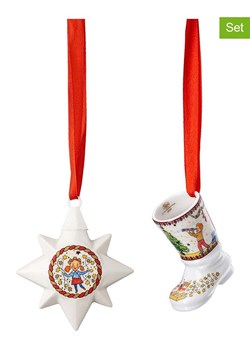 Hutschenreuther Ozdoby choinkowe (2 szt.) w kolorze czerwono-białym - wys. 5,5 cm ze sklepu Limango Polska w kategorii Dekoracje bożonarodzeniowe - zdjęcie 188569505