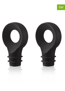 Vacu Vin Zakrętki (2 szt.) w kolorze czarnym do butelek - dł. 5,6 cm ze sklepu Limango Polska w kategorii Naczynia - zdjęcie 188570175