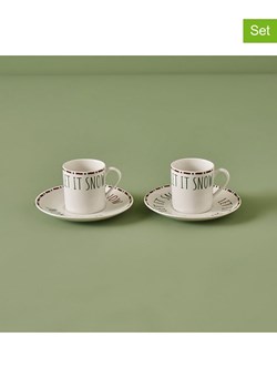 BELLA MAISON Filiżanki (2 szt.) "Jolly" w kolorze kremowo-czerwonym - Ø 7 cm ze sklepu Limango Polska w kategorii Dzbanki i zaparzacze - zdjęcie 188572838