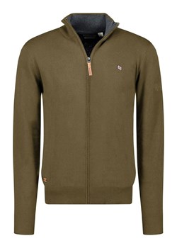 Geographical Norway Kardigan "Fregate" w kolorze khaki ze sklepu Limango Polska w kategorii Swetry męskie - zdjęcie 188575517