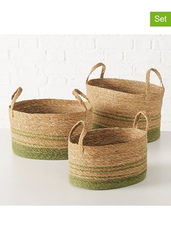 Boltze Koszyki (3 szt.) "Agostina" w kolorze jasnobrązowo-zielonym ze sklepu Limango Polska w kategorii Pojemniki kuchenne - zdjęcie 188576349