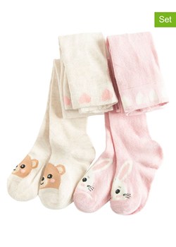 COOL CLUB Rajstopy (2 pary) w kolorze jasnoróżowo-kremowym ze sklepu Limango Polska w kategorii Rajstopy dziecięce - zdjęcie 188577006