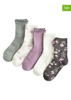 COOL CLUB Skarpety (5 par) w kolorze kremowo-fioletowo-antracytowym ze sklepu Limango Polska w kategorii Skarpetki dziecięce - zdjęcie 188577017