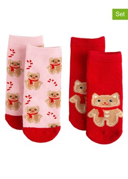 COOL CLUB Skarpety (2 pary) w kolorze czerwono-jasnoróżowym ze sklepu Limango Polska w kategorii Skarpetki dziecięce - zdjęcie 188577019