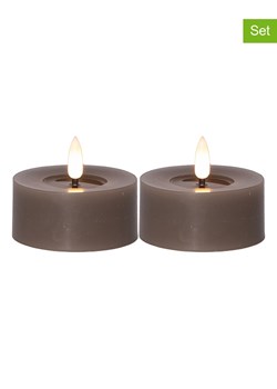 STAR Trading Świece woskowe LED (2 szt.) w kolorze szarobrązowym - wys. 5,5 cm ze sklepu Limango Polska w kategorii Świece i dyfuzory - zdjęcie 188577105
