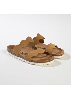 BACKSUN Skórzane klapki "Sechura" w kolorze jasnobrązowym ze sklepu Limango Polska w kategorii Klapki damskie - zdjęcie 188579149