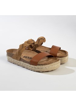 BACKSUN Skórzane klapki w kolorze jasnobrązowym ze sklepu Limango Polska w kategorii Klapki damskie - zdjęcie 188579159