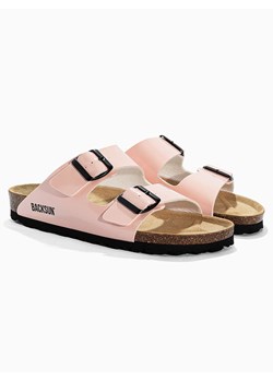 BACKSUN Skórzane klapki "Bali" w kolorze jasnoróżowym ze sklepu Limango Polska w kategorii Klapki damskie - zdjęcie 188579466
