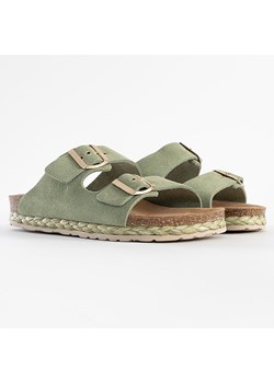 Sunbay Skórzane klapki "Trefle" w kolorze jasnozielonym ze sklepu Limango Polska w kategorii Klapki damskie - zdjęcie 188580595