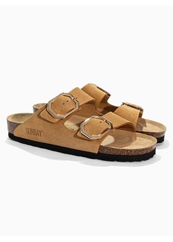 Sunbay Skórzane klapki "Trefle" w kolorze jasnobrązowym ze sklepu Limango Polska w kategorii Klapki damskie - zdjęcie 188580905