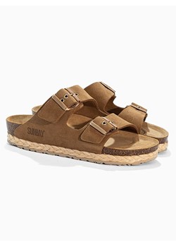 Sunbay Skórzane klapki "Trefle" w kolorze jasnobrązowym ze sklepu Limango Polska w kategorii Klapki damskie - zdjęcie 188581145