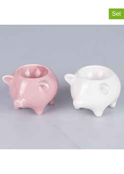 Villa d´Este Podstawki (2 szt.) w kolorze jasnoróżowo-białym na jajka - wys. 6,5 cm ze sklepu Limango Polska w kategorii Naczynia - zdjęcie 188581455