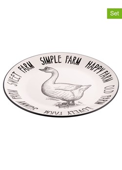 Villa d´Este Talerze obiadowe (6 szt.) "Goose" w kolorze czarno-białym - Ø 27 cm ze sklepu Limango Polska w kategorii Naczynia - zdjęcie 188581578