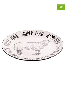 Villa d´Este Talerze obiadowe (6 szt.) "Sheep" w kolorze czarno-białym - Ø 27 cm ze sklepu Limango Polska w kategorii Naczynia - zdjęcie 188581586