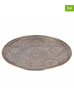 Villa d´Este Podtalerze (6 szt.) "Bloom" w kolorze złoto-szarym - Ø 33 cm ze sklepu Limango Polska w kategorii Naczynia - zdjęcie 188581605