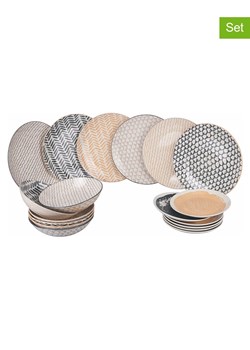 Villa d´Este 18-częściowy zestaw talerzy "Soho" ze wzorem ze sklepu Limango Polska w kategorii Naczynia - zdjęcie 188581616