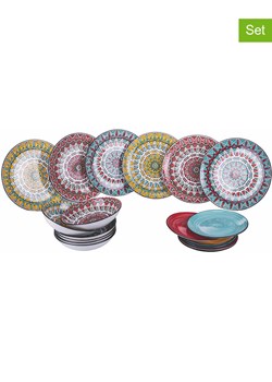 Villa d´Este 18-częściowy zestaw talerzy "Maya" ze wzorem ze sklepu Limango Polska w kategorii Naczynia - zdjęcie 188581635