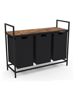 IDOMYA Essentials Kosz "Elize" w kolorze czarno-brązowym na pranie - 93 x 72 x 33 cm ze sklepu Limango Polska w kategorii Akcesoria łazienkowe - zdjęcie 188583367