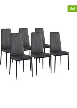 IDOMYA Factory Krzesła (4 szt.) "Jade" w kolorze antracytowo-czarnym - 41,5 x 96 x 39 cm ze sklepu Limango Polska w kategorii Meble - zdjęcie 188583548