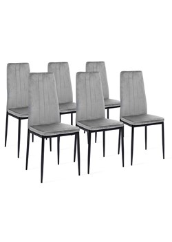 IDOMYA Factory Krzesła (6 szt.) "Jade" w kolorze jasnoszaro-czarnym - 39 x 96 x 41,5 cm ze sklepu Limango Polska w kategorii Meble - zdjęcie 188583555