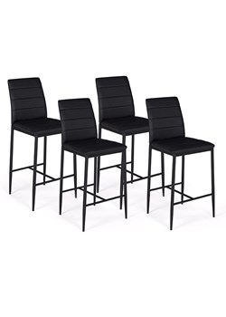 IDOMYA Factory Hockery barowe (4 szt.) "Regilux" w kolorze czarnym - 43 x 100 x 52 cm ze sklepu Limango Polska w kategorii Meble - zdjęcie 188583576