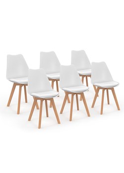 IDOMYA Factory Krzesła (6 szt.) "Nordia" w kolorze białym do jadalni - 46 x 79,5 x 51 cm ze sklepu Limango Polska w kategorii Meble - zdjęcie 188583705