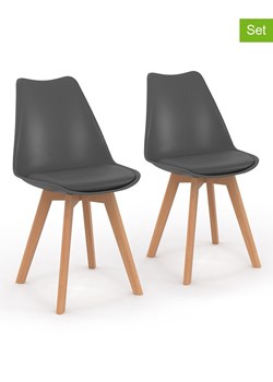 IDOMYA Factory Krzesła (2 szt.) "Nordia" w kolorze antracytowym do jadalni - 46 x 79,5 x 51 cm ze sklepu Limango Polska w kategorii Meble - zdjęcie 188583717