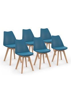 IDOMYA Factory Krzesła (6 szt.) "Nordia" w kolorze niebieskim do jadalni - 46 x 79,5 x 51 cm ze sklepu Limango Polska w kategorii Meble - zdjęcie 188583758