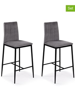 IDOMYA Factory Hockery barowe (2 szt.) "Jade" w kolorze antracytowym - 43 x 100 x 46,5 cm ze sklepu Limango Polska w kategorii Meble - zdjęcie 188583795