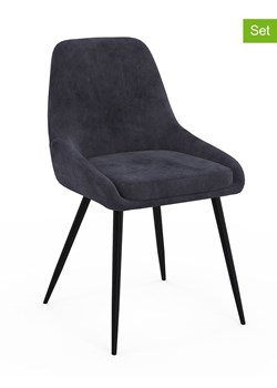 IDOMYA Factory Krzesła (4 szt.) "Olivia" w kolorze antracytowo-czarnym - 54 x 79 x 47,5 cm ze sklepu Limango Polska w kategorii Meble - zdjęcie 188583875