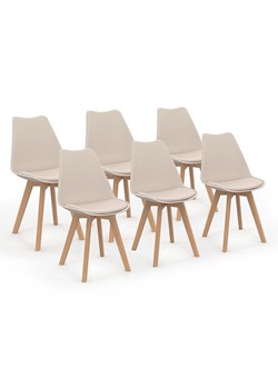 IDOMYA Factory Krzesła (6 szt.) "Nordia" w kolorze beżowym do jadalni - 46 x 79,5 x 51 cm ze sklepu Limango Polska w kategorii Meble - zdjęcie 188583895