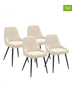 IDOMYA Factory Krzesła (4 szt.) "Olivia" w kolorze kremowo-czarnym - 54 x 79 x 47,5 cm ze sklepu Limango Polska w kategorii Meble - zdjęcie 188583907