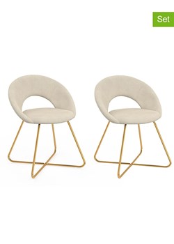 IDOMYA Factory Krzesła (2 szt.) "Malone" w kolorze kremowym do jadalni - 60 x 79 x 50 cm ze sklepu Limango Polska w kategorii Meble - zdjęcie 188584108