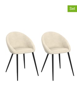 IDOMYA Factory Krzesła (2 szt.) "Dory" w kolorze kremowym do jadalni - 54 x 77 x 52 cm ze sklepu Limango Polska w kategorii Meble - zdjęcie 188584117