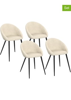 IDOMYA Factory Krzesła (4 szt.) "Dory" w kolorze kremowo-czarnym do jadalni - 52 x 77 x 54 cm ze sklepu Limango Polska w kategorii Meble - zdjęcie 188584126