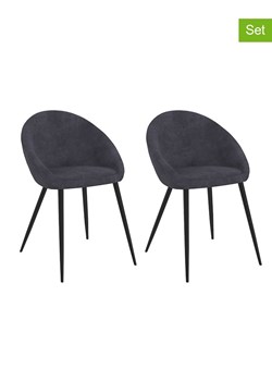 IDOMYA Factory Krzesła (2 szt.) "Dory" w kolorze antracytowym do jadalni - 54 x 77 x 52 cm ze sklepu Limango Polska w kategorii Meble - zdjęcie 188584135