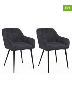 IDOMYA Factory Krzesła (2 szt.) "Ariana" w kolorze antracytowym do jadalni - 51 x 76 x 56 cm ze sklepu Limango Polska w kategorii Meble - zdjęcie 188584299