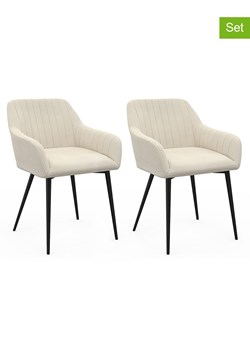 IDOMYA Factory Krzesła (2 szt.) "Ariana" w kolorze kremowym do jadalni - 51 x 76 x 56 cm ze sklepu Limango Polska w kategorii Meble - zdjęcie 188584308