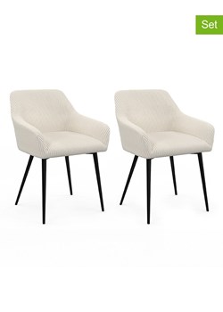 IDOMYA Factory Krzesła (2 szt.) "Jenny" w kolorze kremowym do jadalni - 56 x 76 x 51 cm ze sklepu Limango Polska w kategorii Meble - zdjęcie 188584326