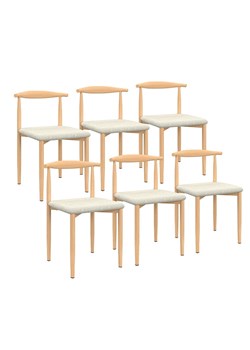 IDOMYA Factory Krzesła (6 szt.) "Adam" w kolorze biało-jasnobrązowym - 50 x 74 x 48 cm ze sklepu Limango Polska w kategorii Meble - zdjęcie 188584385