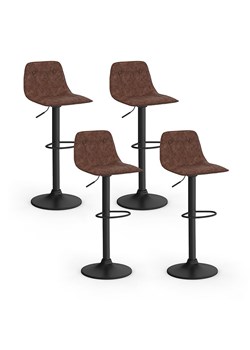 IDOMYA Factory Hockery barowe (4 szt.) "Edison" w kolorze brązowo-czarnym - 42 x 104 x 39 cm ze sklepu Limango Polska w kategorii Meble - zdjęcie 188584427