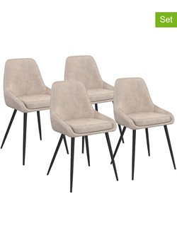 IDOMYA Factory Krzesła (4 szt.) "Olivia" w kolorze beżowo-czarnym - 54 x 79 x 47,5 cm ze sklepu Limango Polska w kategorii Meble - zdjęcie 188584436