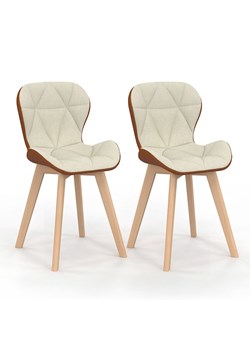 IDOMYA Factory Krzesła (2 szt.) "Gladys" w kolorze beżowym do jadalni - 46 x 79 x 50 cm ze sklepu Limango Polska w kategorii Meble - zdjęcie 188584485