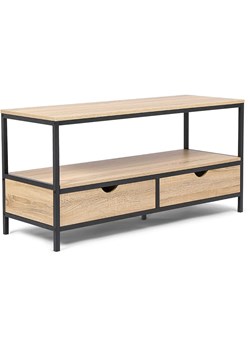 IDOMYA Essentials Szafka RTV "Memphis" w kolorze jasnobrązowo-czarnym - 113 x 55 x 30 cm ze sklepu Limango Polska w kategorii Meble - zdjęcie 188584598